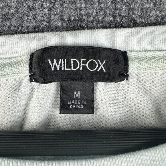 Wildfox Sweatshirt Womens Medium Fleece Rib Hem Cuffs Pullover Blue Heart - Picture 4 of 7